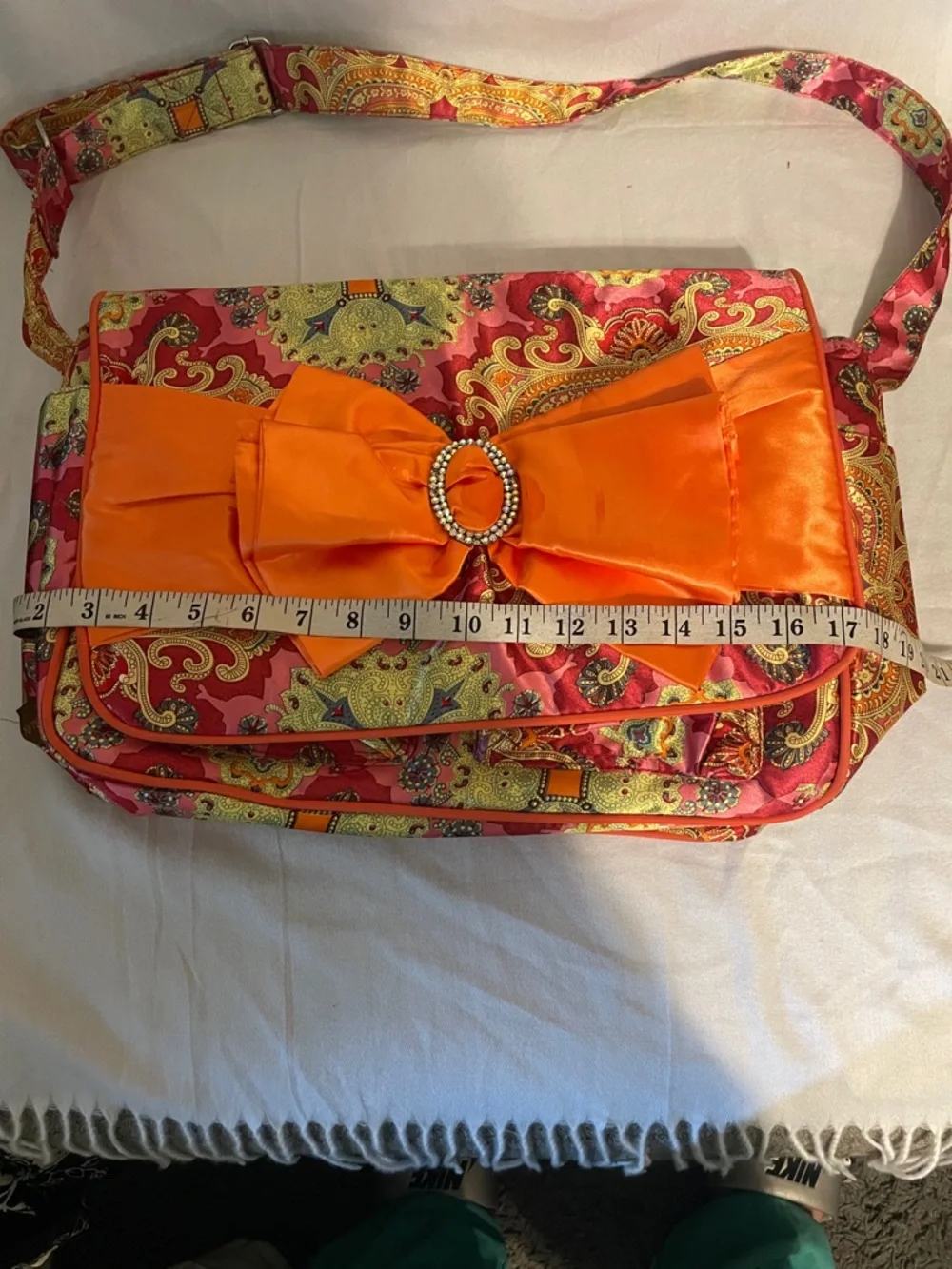 My vintage baby  Vera Bradley Vibrant Orange Bow-Accent Paisley diaper Bag